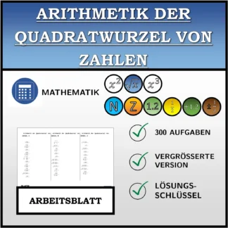 Arbeitsblatt: Arithmetik der Quadratwurzel von Zahlen