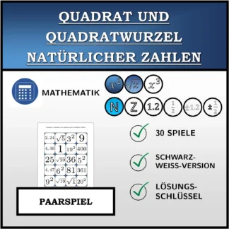Paarspiel: Quadrat und Quadratwurzel natürlicher Zahlen