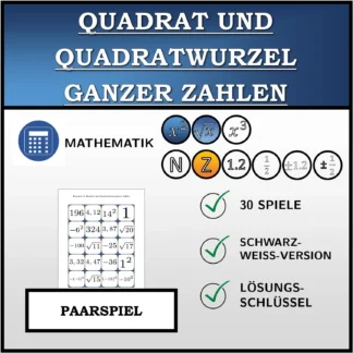 Paarspiel: Quadrat und Quadratwurzel ganzer Zahlen