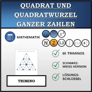 Trimino: Quadrat und Quadratwurzel ganzer Zahlen